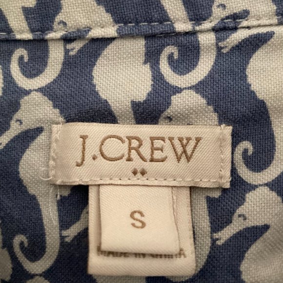100% Cotton J.Crew Seahorse Shirt in Size Small - Picture 3 of 3